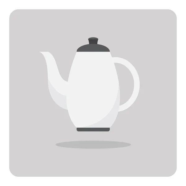 Vektorový Návrh Ploché Ikony Teapot Izolovaném Pozadí — Stockový vektor
