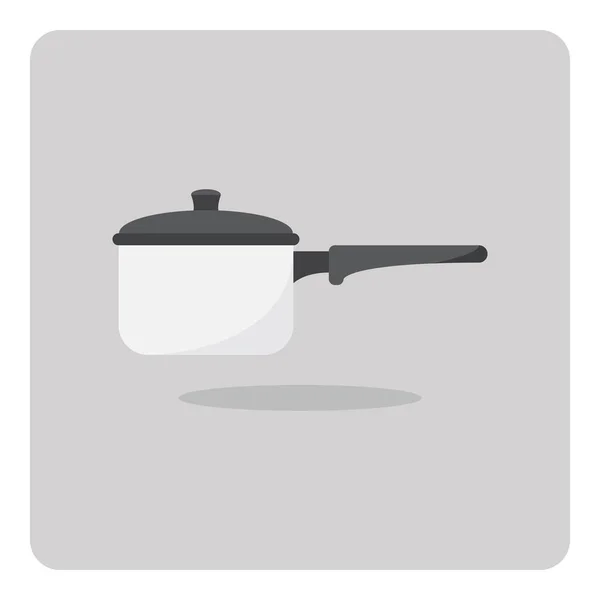 Векторный Дизайн Плоской Иконы Кастрюли Приготовления Пищи Изолированном Фоне — стоковый вектор