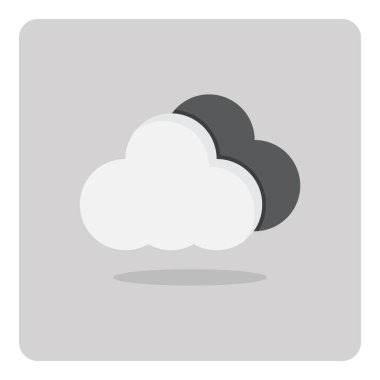 Düz simge vektör tasarımı, izole arka planda bulut.