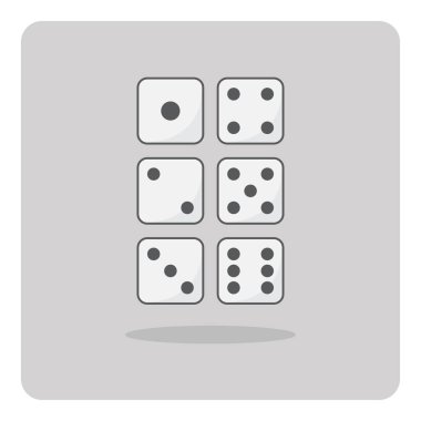 Düz simge vektör tasarımı, izole arka planda zar.