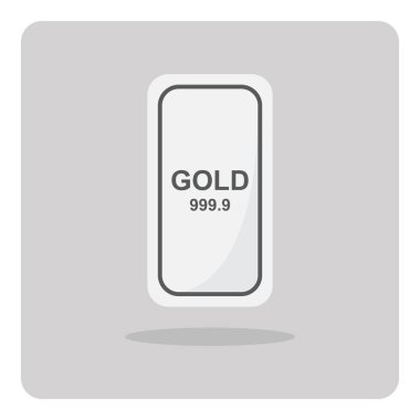 Düz simge vektör tasarımı, izole arka planda Altın Bar.