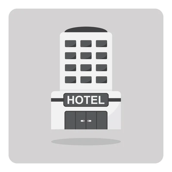 Diseño Vectorial Del Icono Plano Edificio Del Hotel Sobre Fondo — Vector de stock