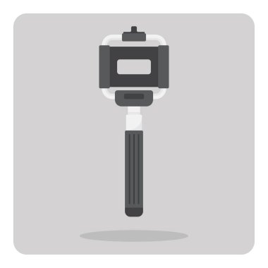 Düz simge vektör tasarımı, izole arka plan üzerinde akıllı telefon için Selfie Stick.