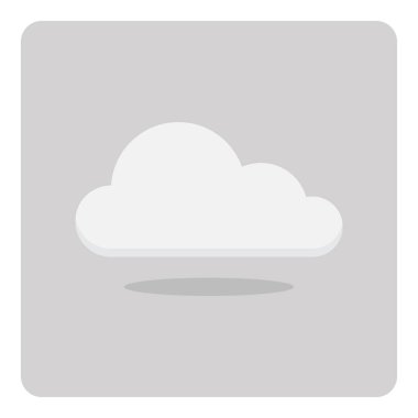 Düz simge vektör tasarımı, izole arka planda bulut.