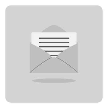 Düz simge vektör tasarımı, izole arka planda zarf.