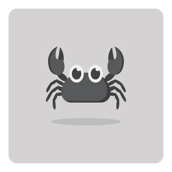 Vector Design Flat Icon Cute Crab Isolated Background — Stock Vector