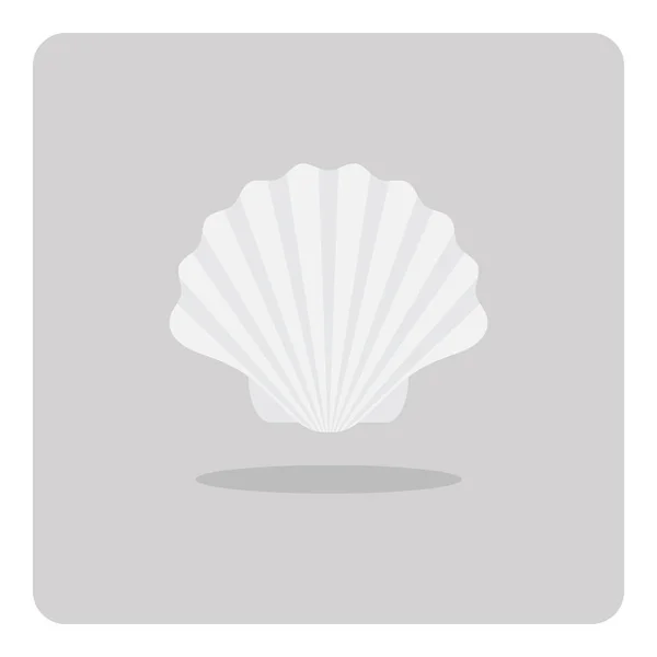 Vektorový Návrh Ploché Ikony Shell Scallop Izolovaném Pozadí Royalty Free Stock Vektory