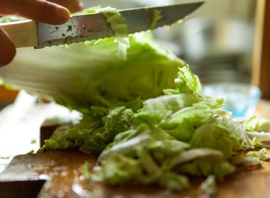 Yemek salatası. Yakın çekim.