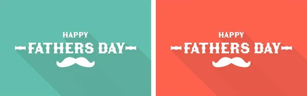 Happy Fathers Day Testo Con Baffi Set Vettoriale — Vettoriale Stock