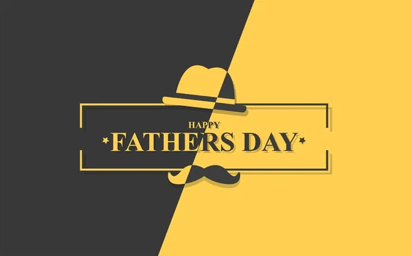 Happy Fathers Day Disegno Contrasto Con Baffi Cappello Vettore — Vettoriale Stock