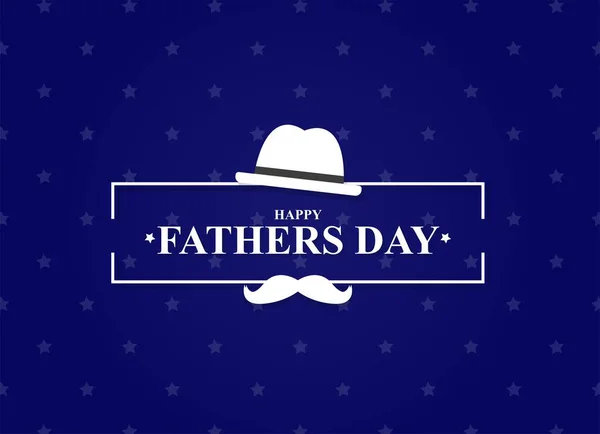 Happy Fathers Day Contraste Design Avec Moustache Chapeau Vecteur — Image vectorielle