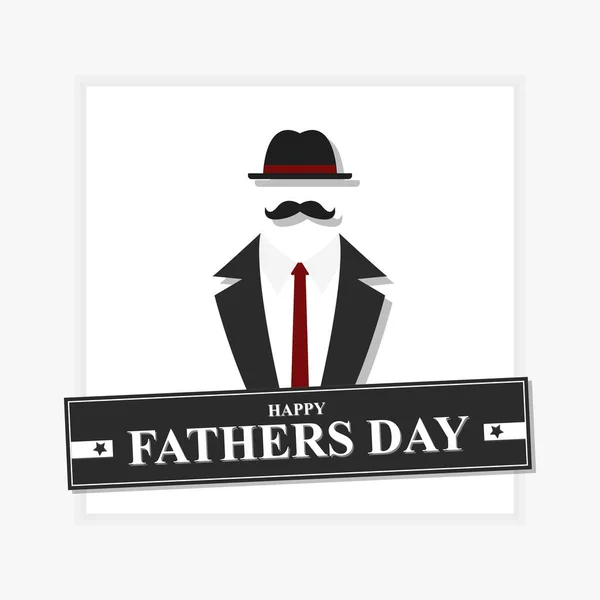 Joyeuse Fête Des Pères Avec Costume Moustache Chapeau Vecteur — Image vectorielle