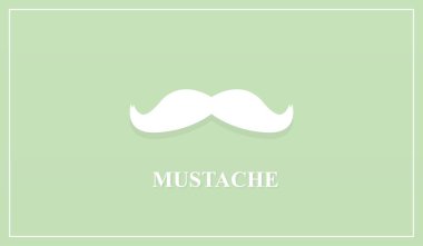 Bıyık logosu. Klasik eski tarz. sıralı vektör 