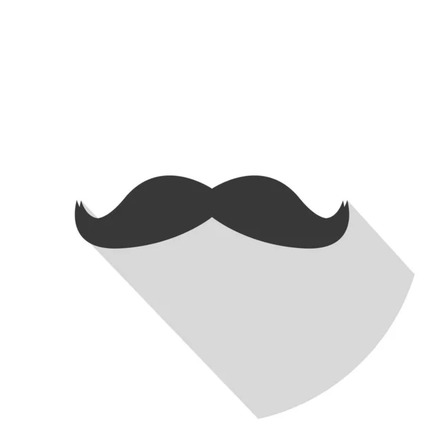 Icône Moustache Avec Ombre Longue Design Classique Ancienne Illustration Vectorielle — Image vectorielle