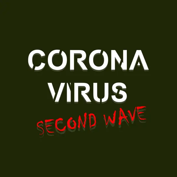 Seconda Ondata Virus Corona Covid Nuova Versione Pandemica Illustrazione Vettoriale — Vettoriale Stock