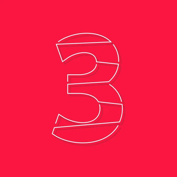 Νούμερο Τρία Μοντέρνο Μοντέρνο Δημιουργικό Στυλ Σχεδιασμού Για Λογότυπο Brand — Διανυσματικό Αρχείο