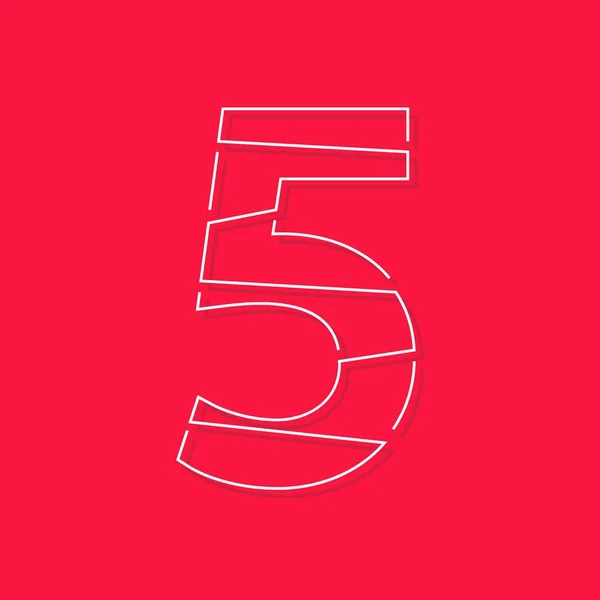 Numer Pięć Nowoczesny Modny Kreatywny Styl Projektowania Logo Marka Elementy — Wektor stockowy