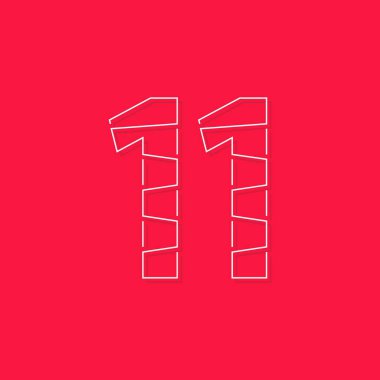 11 numara 11 numara. Modern moda, yaratıcı tarz tasarımı. Logo, marka etiketi, tasarım elemanları, kurumsal kimlik, uygulama ve daha fazlası için. izole vektör illüstrasyonu