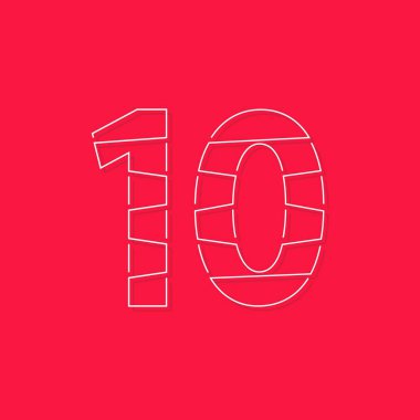 10 numara. Modern moda, yaratıcı tarz tasarımı. Logo, marka etiketi, tasarım elemanları, kurumsal kimlik, uygulama ve daha fazlası için. izole vektör illüstrasyonu