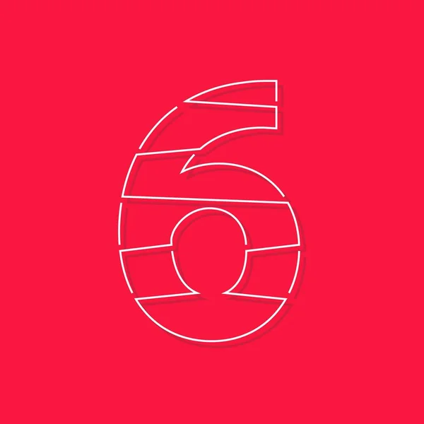 Номер Шість Сучасний Модний Креативний Стиль Логотипу Бренду Елементів Дизайну — стоковий вектор