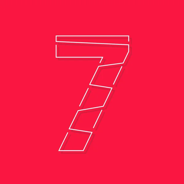 Number Seven Modern Trendy Creative Style Design Logo Brand Label — Stock Vector