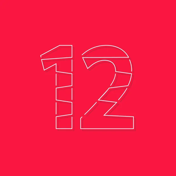 Number Twelve Modern Trendy Creative Style Design Logo Brand Label — Stock Vector