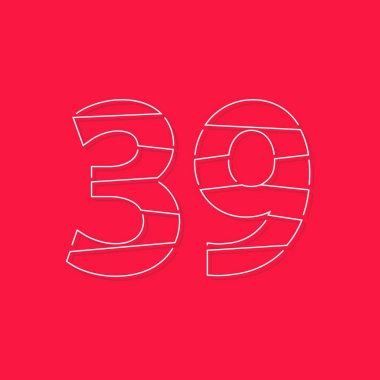 40 numara, doğrusal okşama yazı tipi. Modern moda, yaratıcı tarz tasarımı. Logo, marka etiketi, tasarım elemanları, kurumsal kimlik, uygulama ve daha fazlası için. izole vektör illüstrasyonu