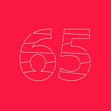 67 numara, doğrusal vuruş yazı tipi. Modern moda, yaratıcı tarz tasarımı. Logo, marka etiketi, tasarım elemanları, kurumsal kimlik, uygulama ve daha fazlası için. izole vektör illüstrasyonu