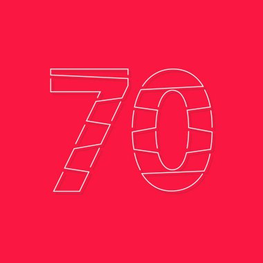 67 numara, doğrusal vuruş yazı tipi. Modern moda, yaratıcı tarz tasarımı. Logo, marka etiketi, tasarım elemanları, kurumsal kimlik, uygulama ve daha fazlası için. izole vektör illüstrasyonu