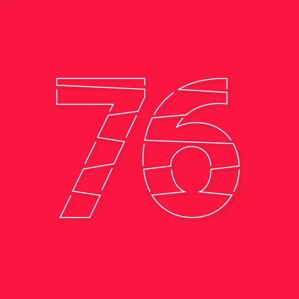 76番の線式ストロークフォント モダンなトレンディーで創造的なスタイルのデザイン ブランドラベル デザイン要素 企業アイデンティティ アプリケーションなどのために 孤立したベクトル図 — ストックベクタ