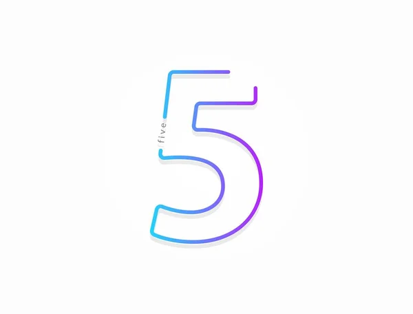 Number Modern Gradient Font Alphabet Design Style Créatif Tendance Dynamique — Image vectorielle