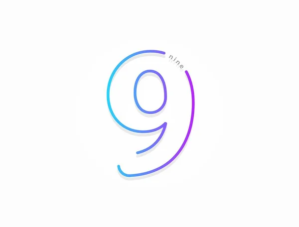 Number Modern Gradient Font Alphabet Design Estilo Criativo Moderno Dinâmico — Vetor de Stock