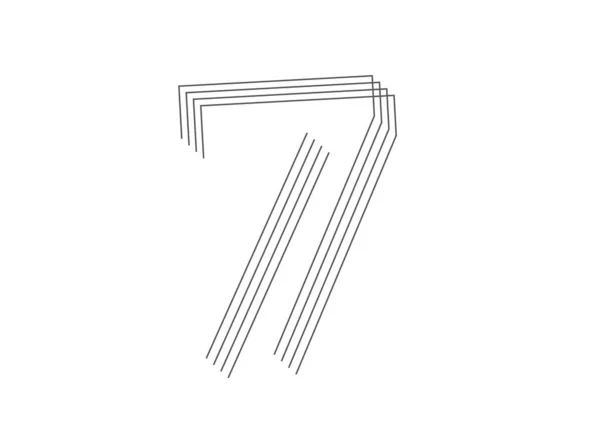 Line Number Modern Futuristic Stripe Design Font Solated Vector Illustration — Stock Vector
