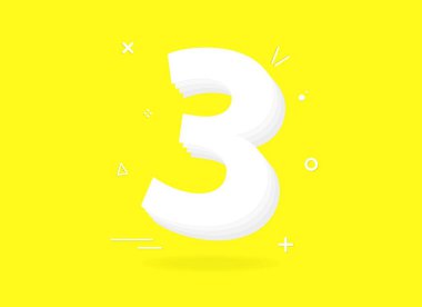 3. yıldönümü kutlaması. Selamlar, tebrikler, konfetili tasarım. Doğum günü ya da düğün partisi şenlik dekorasyonu. Vektör EPS10 illüstrasyonu.