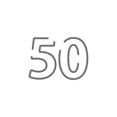 50 sayı dizaynı yazı tipi. Beyaz arkaplanda gri renk izole edilmiş vektör çizimi