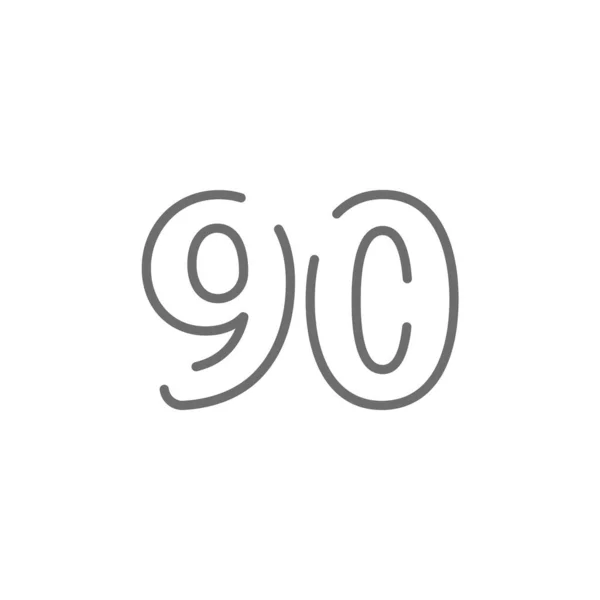 Cijferlijn Ontwerp Lettertype Grijze Kleur Witte Achtergrond Geïsoleerde Vector Illustratie — Stockvector