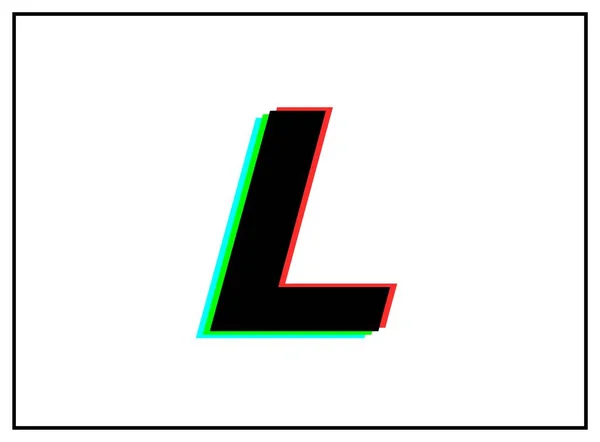 Logotipo Letra Fonte Desing Vetor Dinâmico Split Color Sombra Número —  Vetores de Stock