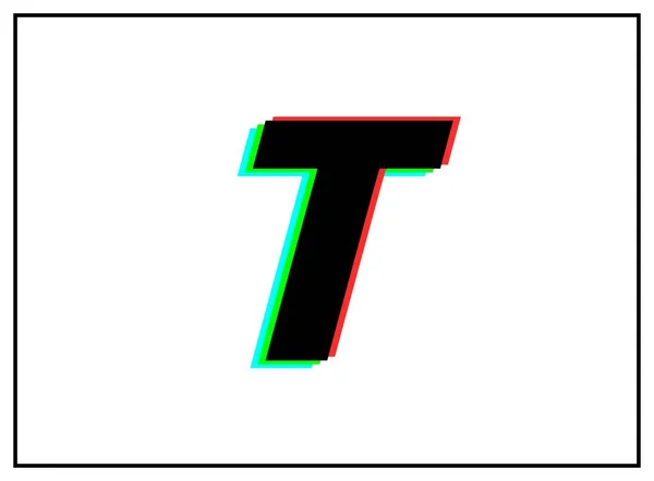Harfi Logosu Vektör Ayırıcı Yazı Tipi Dinamik Bölünmüş Renk Kırmızı — Stok Vektör