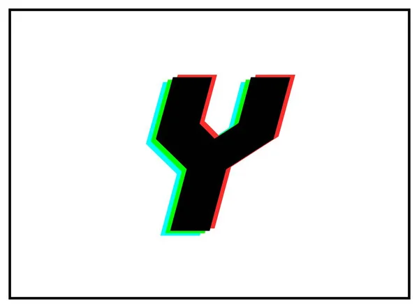 Harfi Logosu Vektör Ayırıcı Yazı Tipi Dinamik Bölünmüş Renk Kırmızı — Stok Vektör