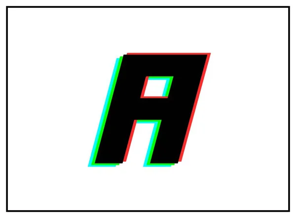 文字ロゴ ベクトルデザインフォント ダイナミック 分割色 番号の影赤 白の背景に黒いフレームで青 第十話図 — ストックベクタ