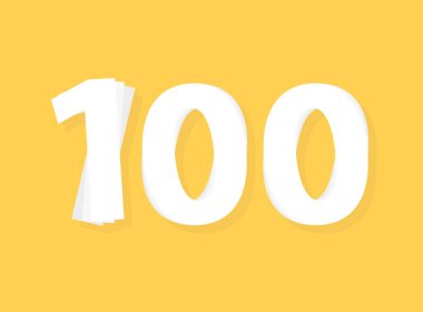 100 Sayı vektörü, modern katmanlar tasarım yazı tipi. Eps10 illüstrasyon             ,