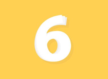 6 numara vektörü, modern katman tasarım yazı tipi. Eps10 illüstrasyon             