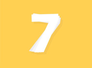 7 numara vektörü, modern katman tasarım yazı tipi. Eps10 illüstrasyon             