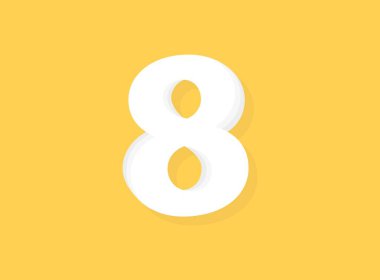 8 numara vektörü, modern katman tasarım yazı tipi. Eps10 illüstrasyon             