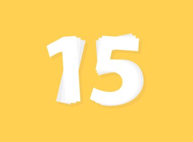 15 numara vektörü, modern katman tasarım yazı tipi. Eps10 illüstrasyon             ,