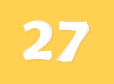 27 numara vektörü, modern katman tasarım yazı tipi. Eps10 illüstrasyon             