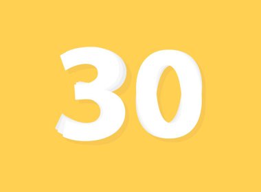 30 numara vektörü, modern katman tasarım yazı tipi. Eps10 illüstrasyon             