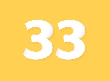 33 numara vektörü, modern katman tasarım yazı tipi. Eps10 illüstrasyon             
