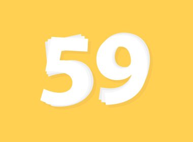 59 numara vektörü, modern katman tasarım yazı tipi. Eps10 illüstrasyon             