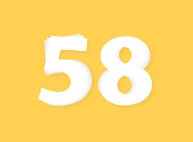 58 numara vektörü, modern katman tasarım yazı tipi. Eps10 illüstrasyon             